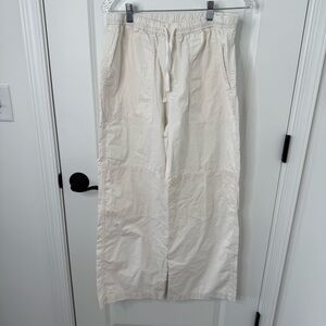 Arket women’s cotton white pull on straight leg pants small